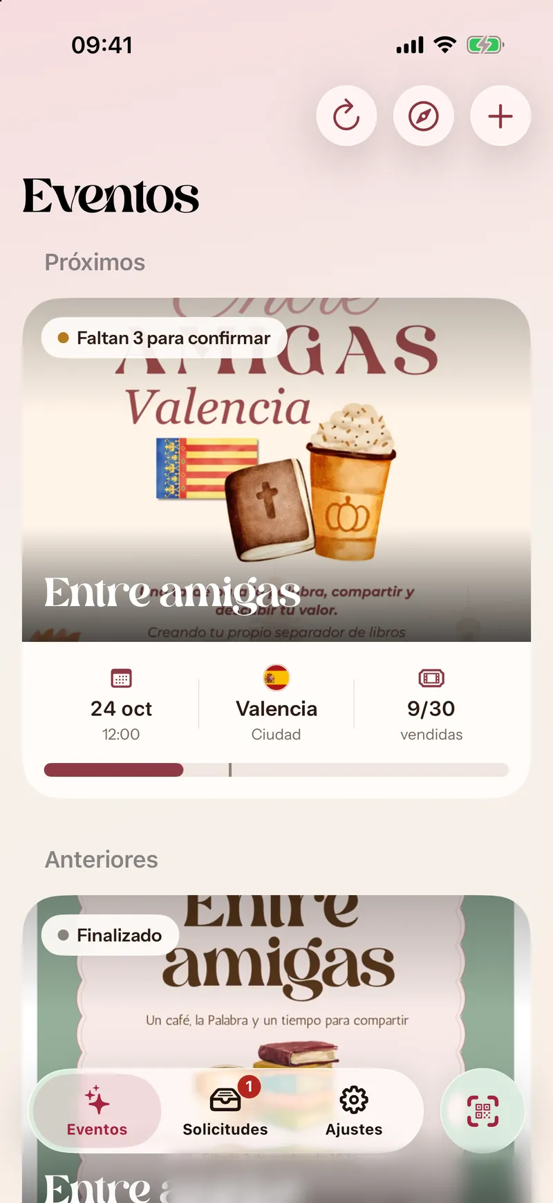 Perla iOS: lista de eventos