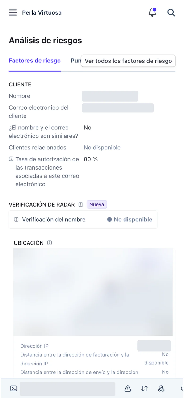 Captura real de Stripe en el móvil, datos personales y ubicación ocultos: análisis de riesgos de Radar